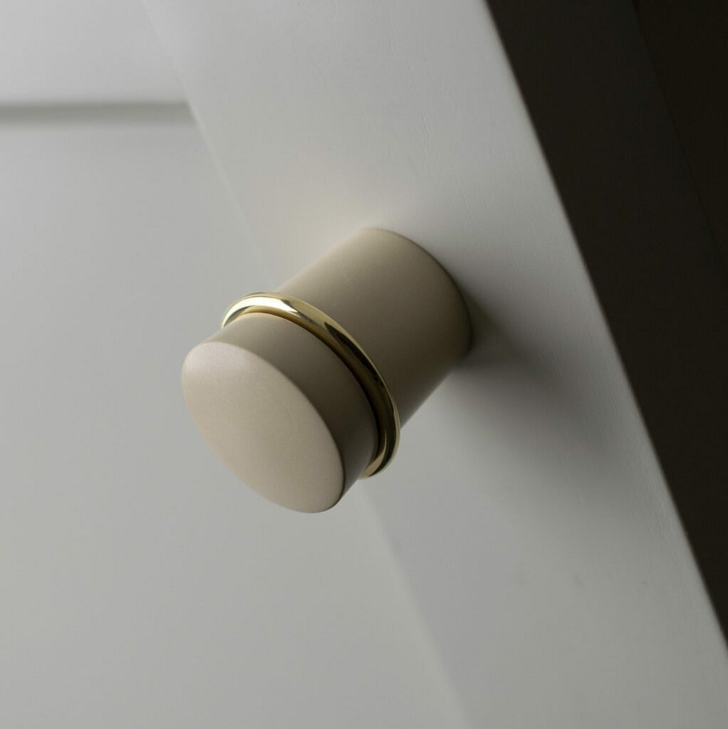 'Flute' cabinet knob, polished brass, Turnstyle Designs