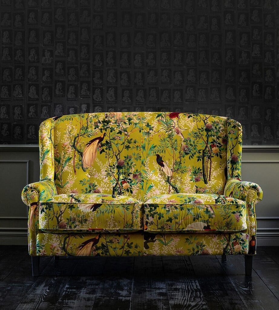 'Abigail' sofa in 'Royal Garden' velvet, MindTheGap