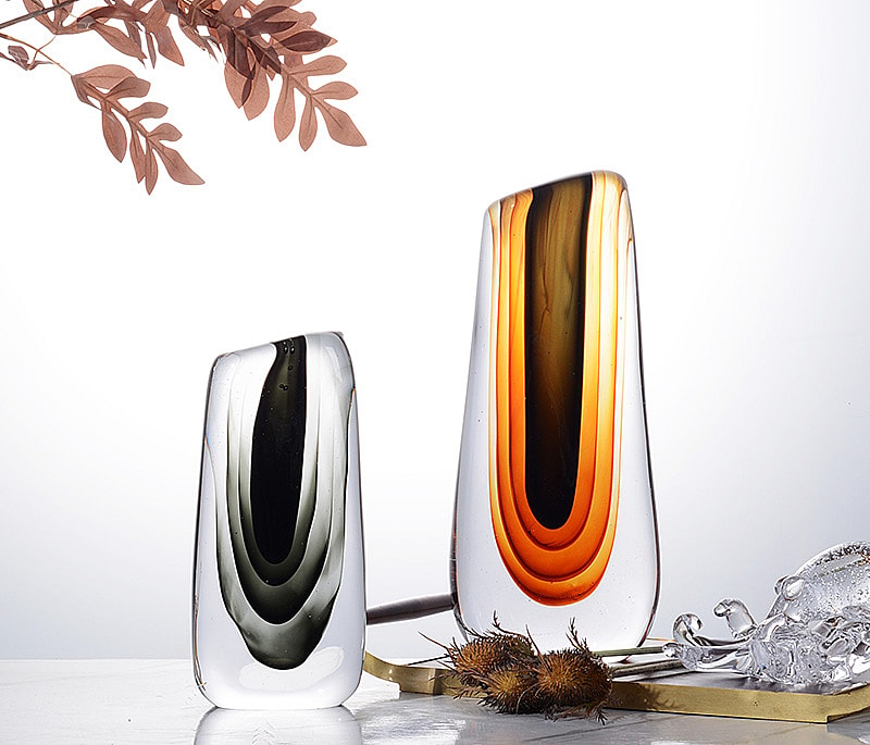 'MAY0915B-2' and 'MAY0916B' studio art glass, Eccotrading Design London