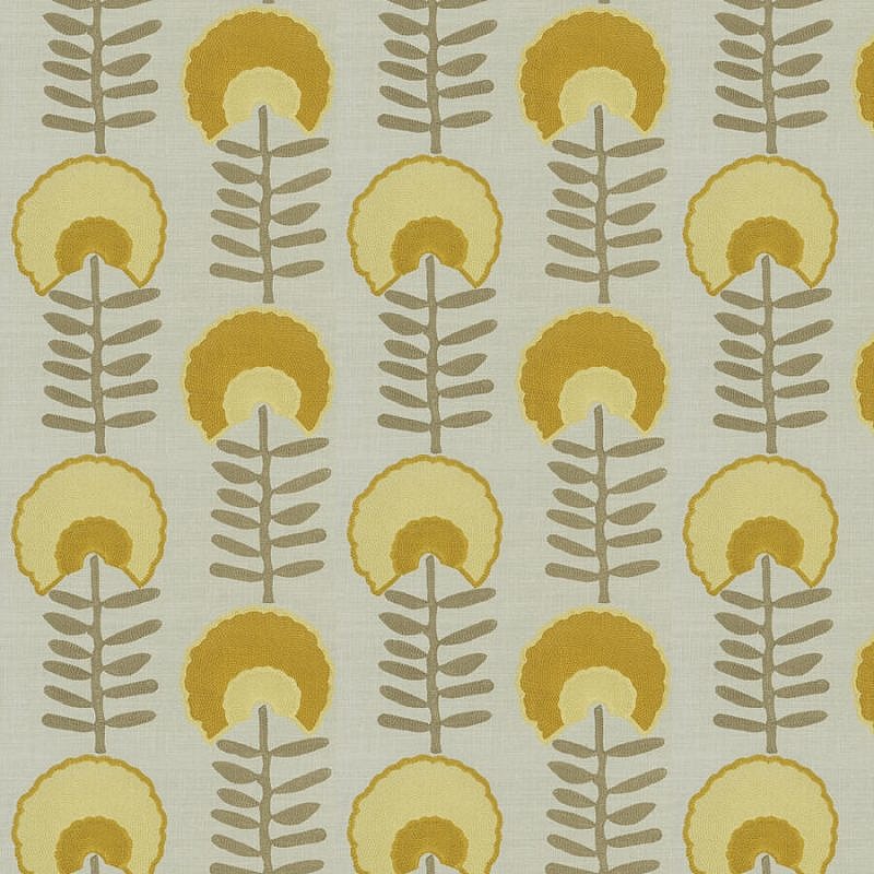 ‘Hopps Floral’ fabric, amber gold, Christian Lee