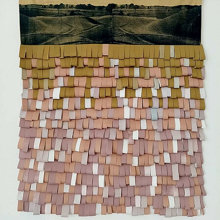 ‘Deconstructed Wall Hanging’, hand screen-printed silk and wallpaper, 120x160cm, Justyna Medon (2)