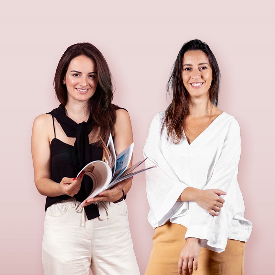 A portrait of interior designers Rina Kukaj and Christina Gregoriou of Michaelis Boyd