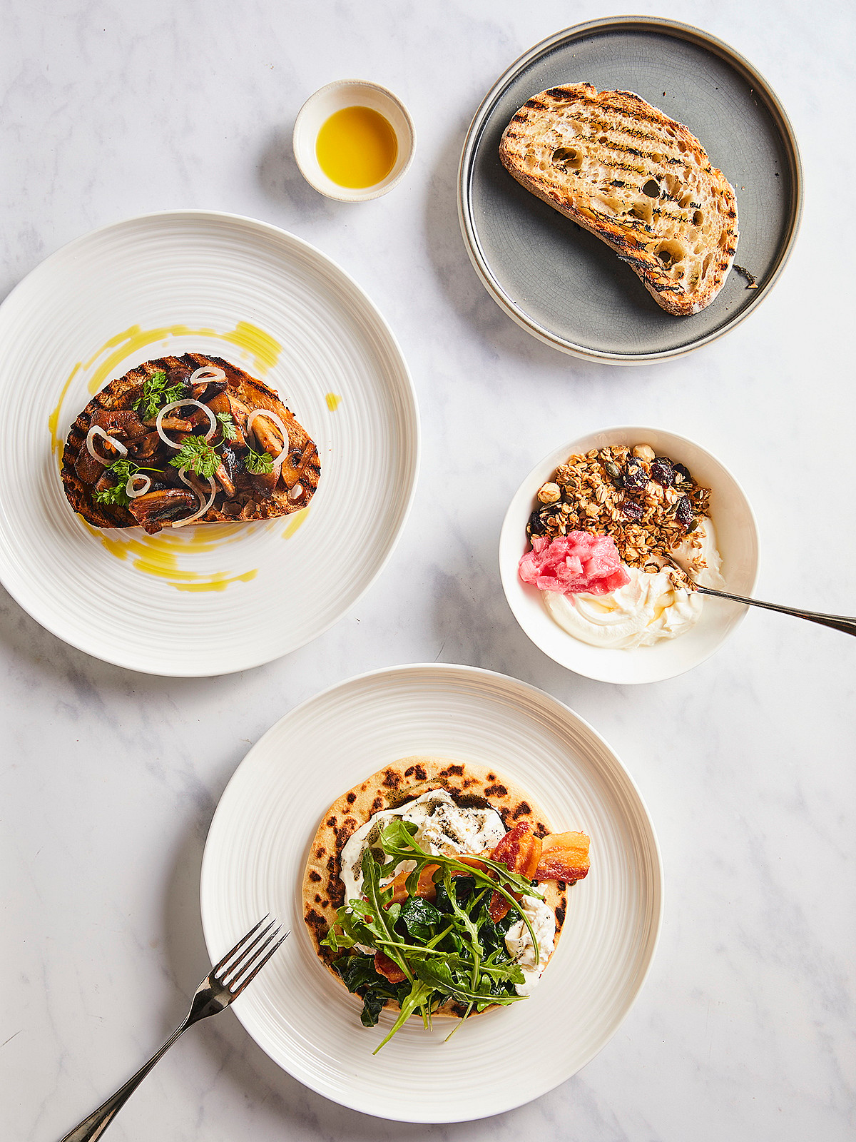 Breakfast dishes on the menu at Design restaurant by Social Pantry