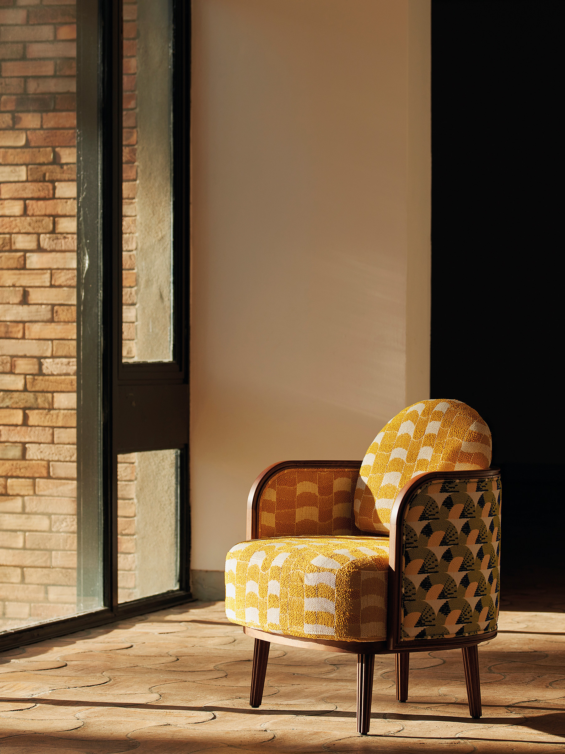 'Juan Promenade' chair with 'Cap' fabric, Humbert & Poyet for Nobilis