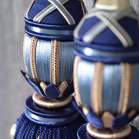 Detail of a tie-back from the Houles Imperiale collection