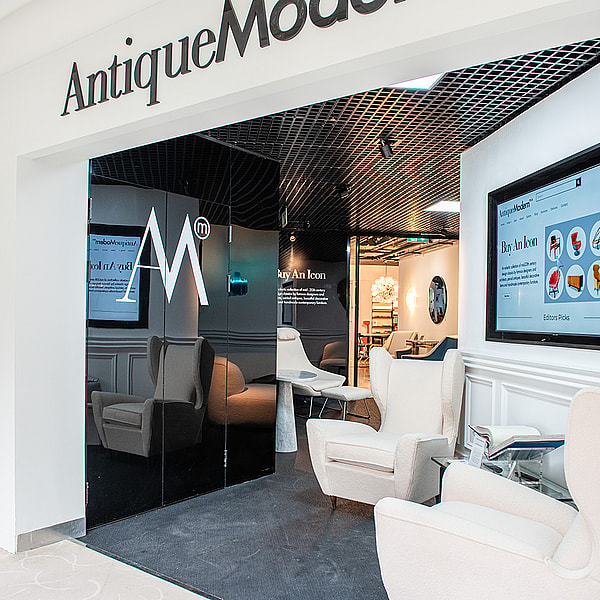 The exterior of the Antique Modern Mix showroom at the Design Centre