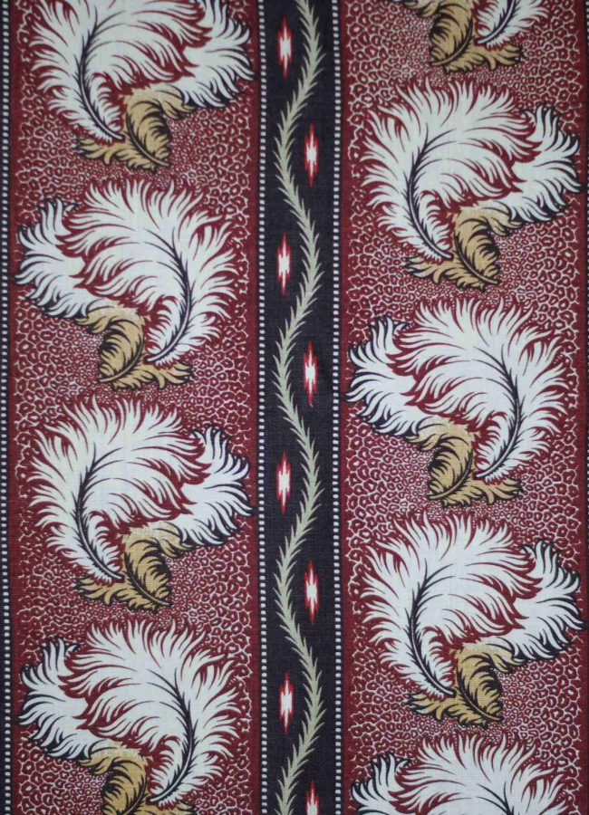 'Feather' fabric, aubergine, Pukka Print at Tissus d'Hélène