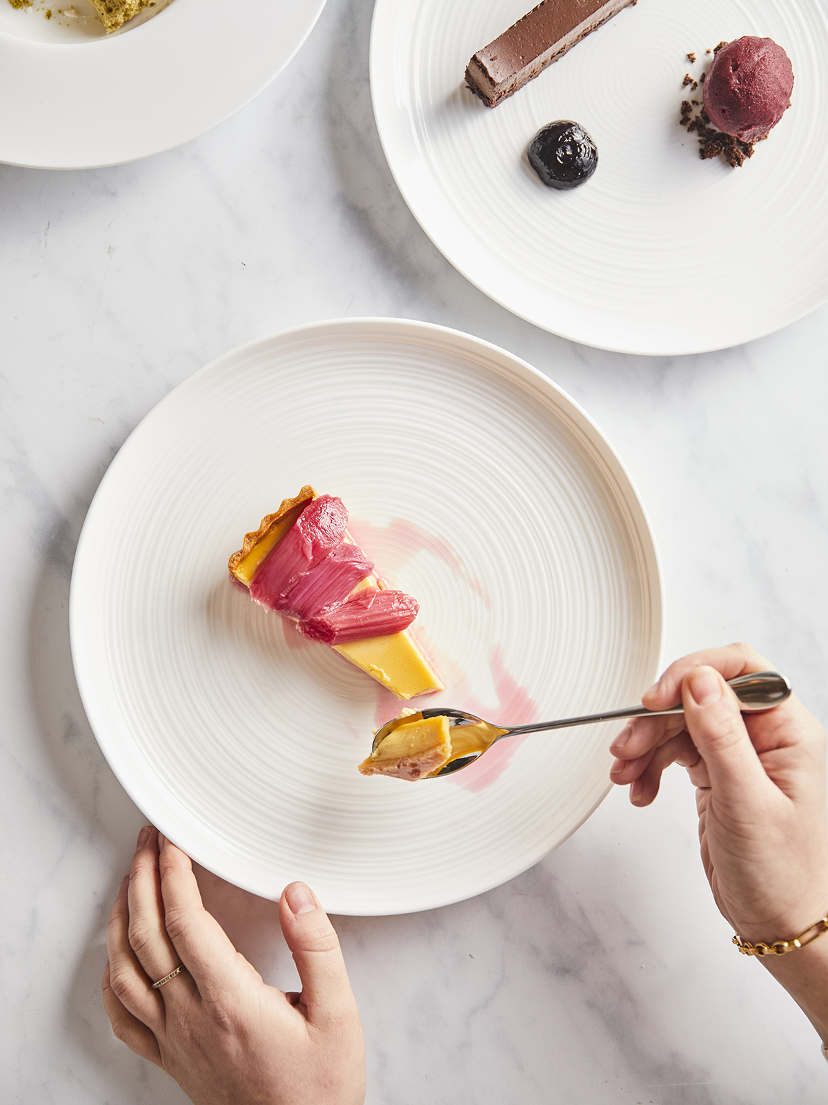 Rhubarb tart, on the menu at Design restaurant by Social Pantry