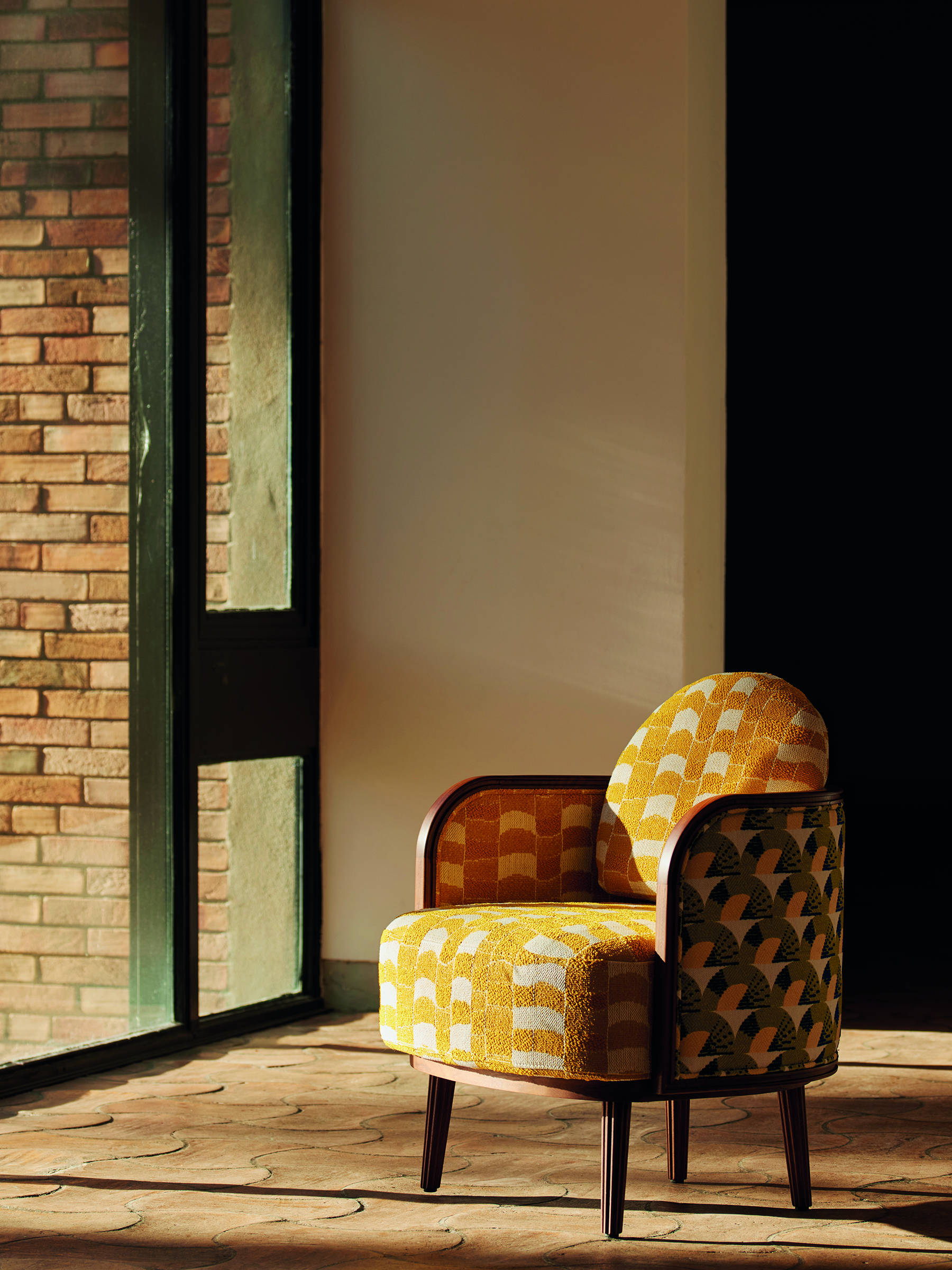 'Juan Promenade' chair with 'Cap' fabric, Humbert & Poyet for Nobilis