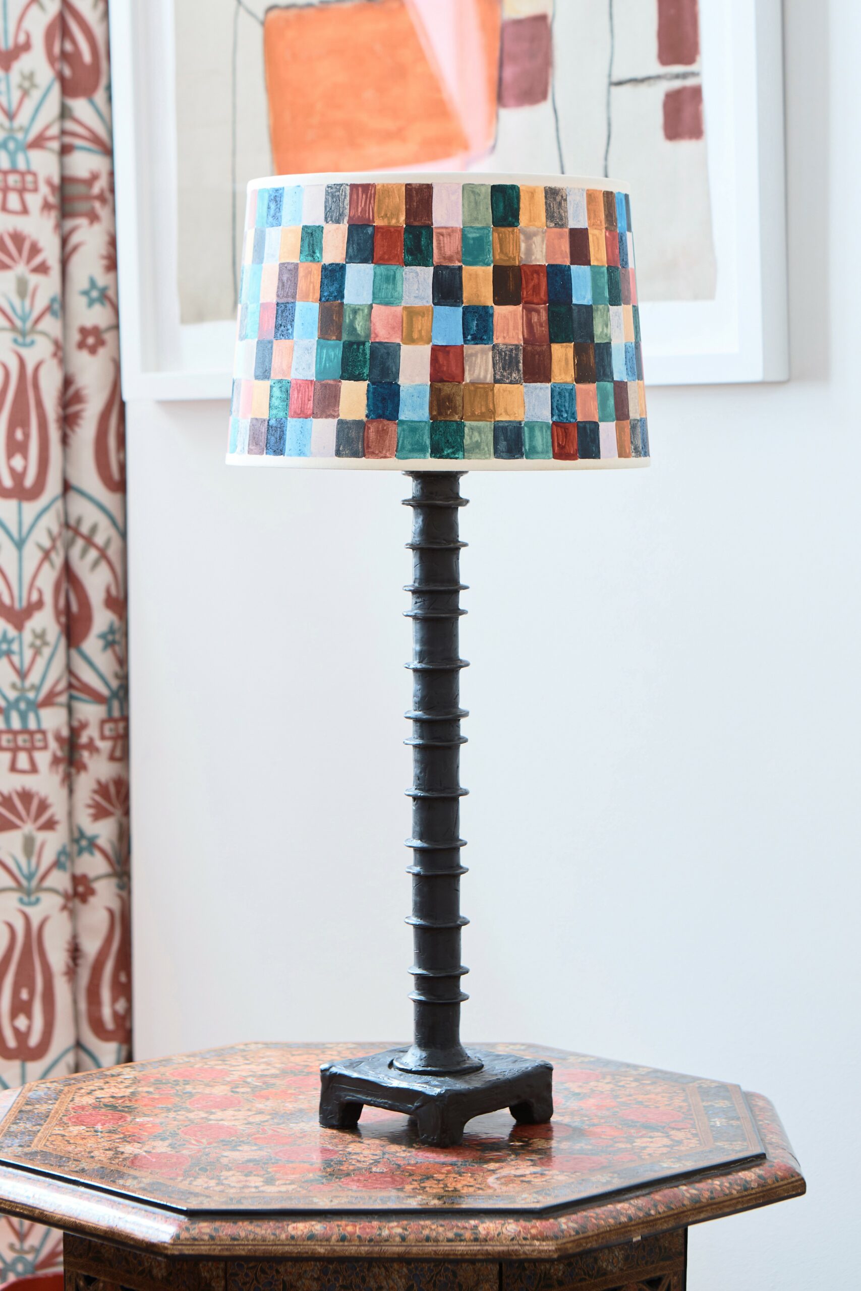 A Vaughan painted lampshade by Natasha Mann